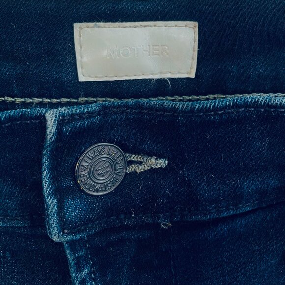 Mother The Hustler Roller Sneak Jeans – “Karaoke in Kyoto” Dark Wash – Size 30 - Picture 5 of 8